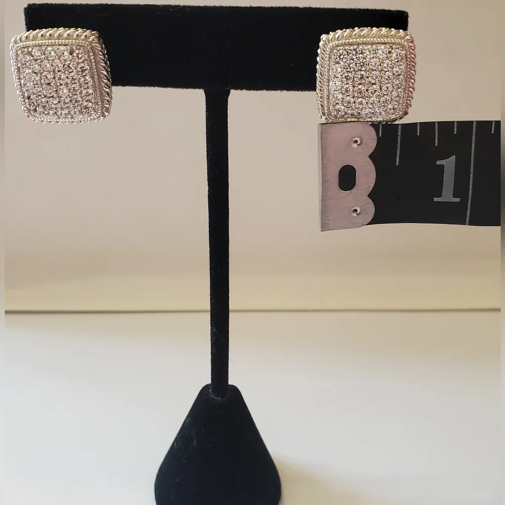 Judith Ripka Pave Diamonique Earrings - Picture 8 of 13